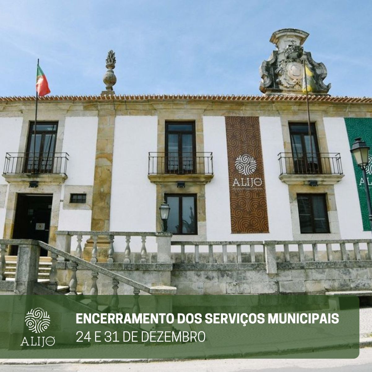 Encerramento dos Serviços Municipais a 24 e 31 de dezembro 