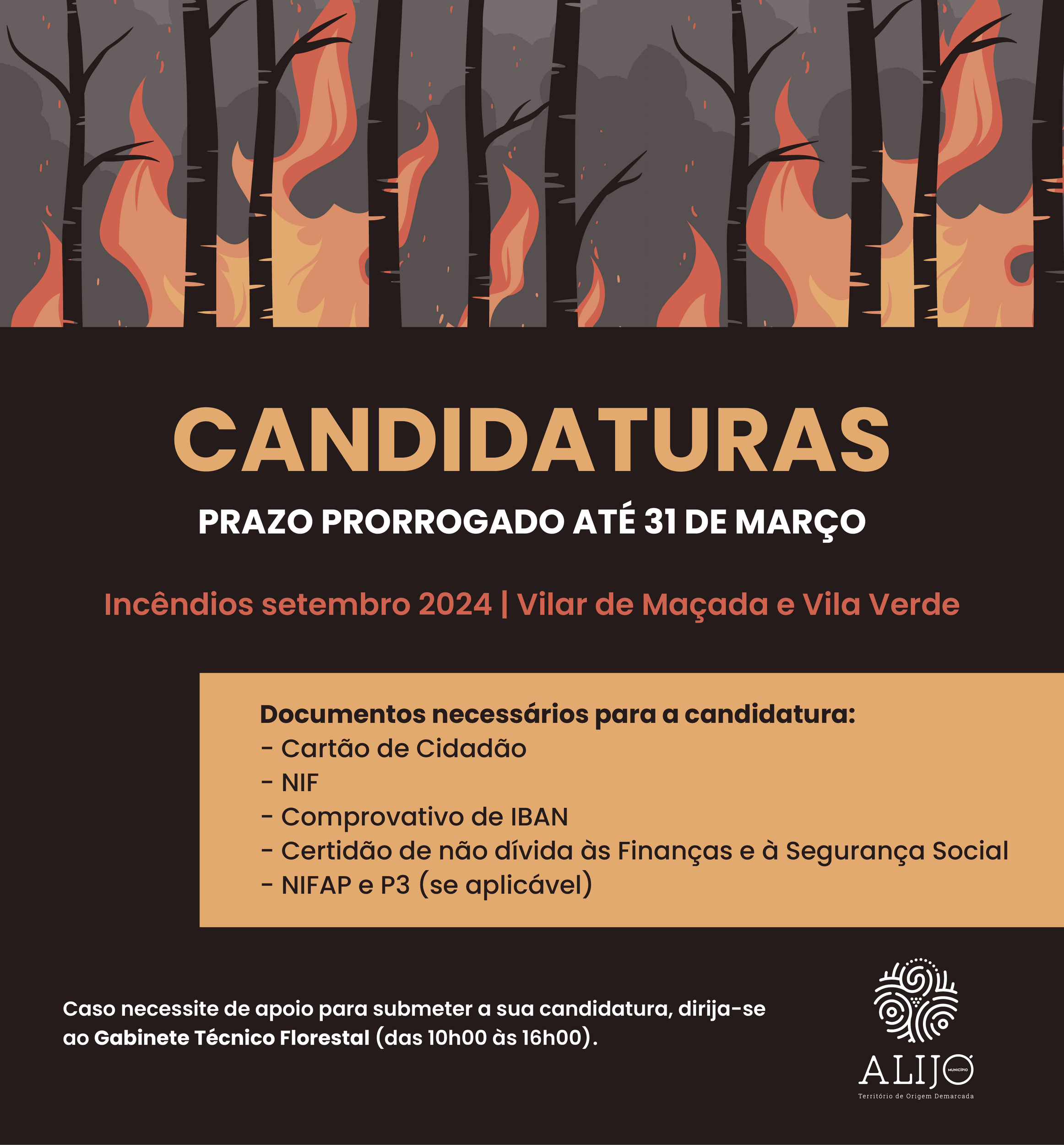Incêndio 2024: Prorrogado prazo para apresentação de candidaturas a apoios