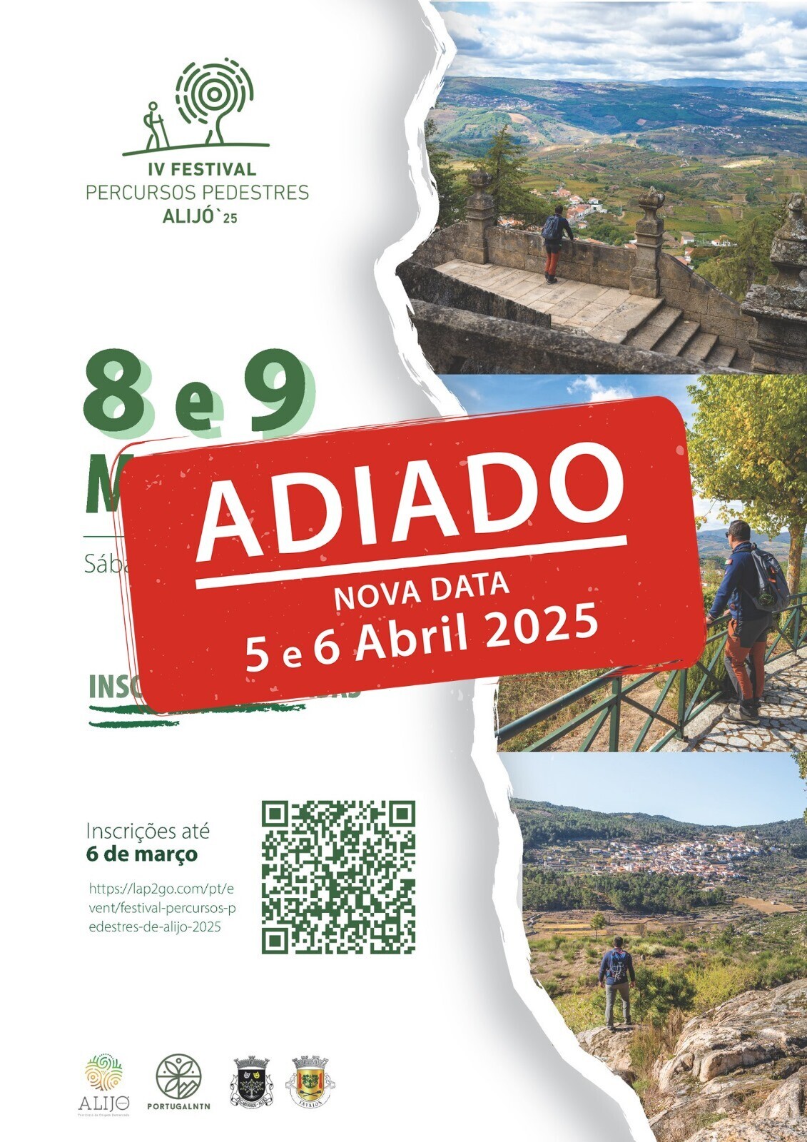 Festival dos Percursos Pedestres de Alijó adiado para 05 e 06 de abril