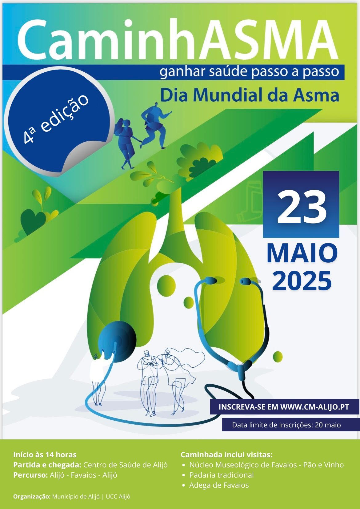 Inscrições abertas: Município e UCC Alijó promovem CaminhASMA a 23 de maio