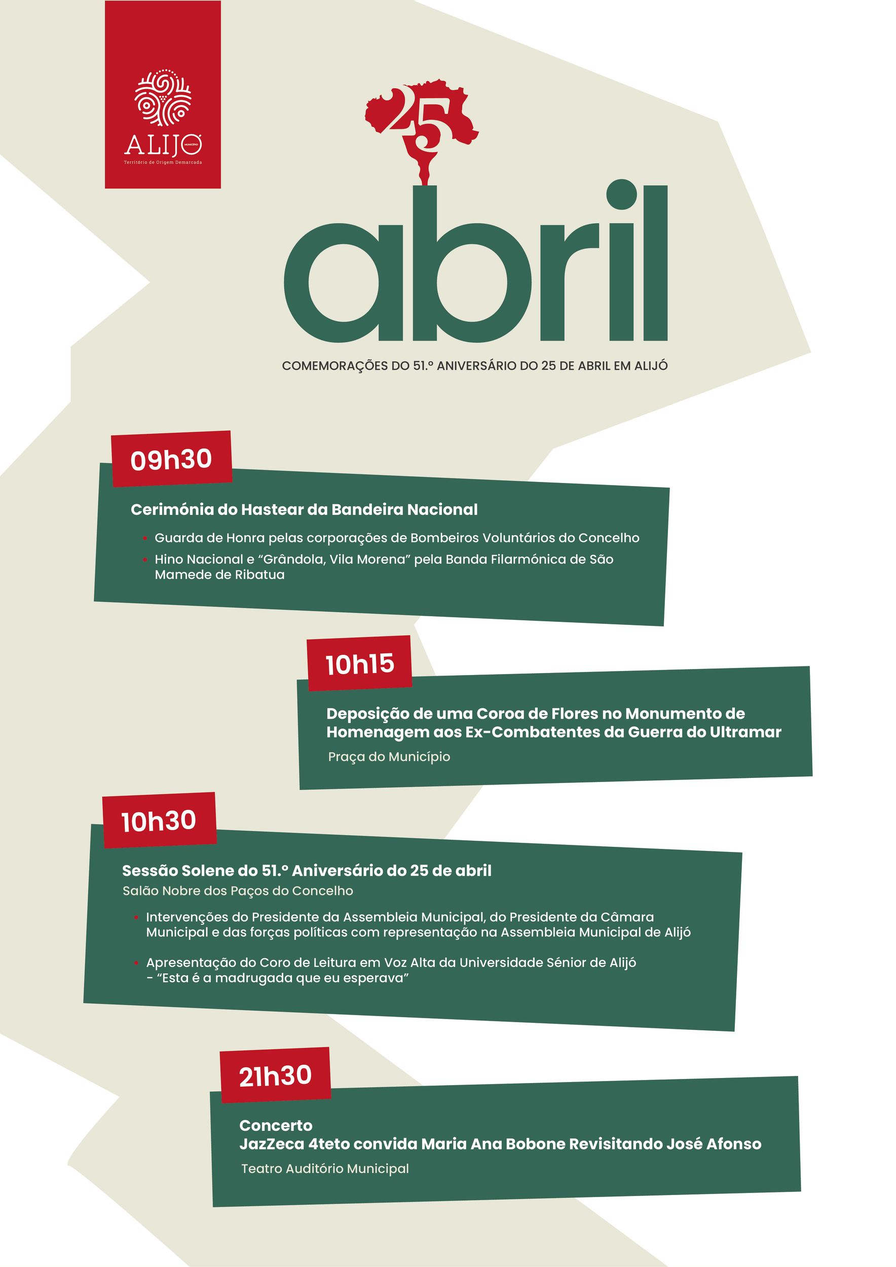 Comemorações do 51º aniversário do 25 de abril em Alijó