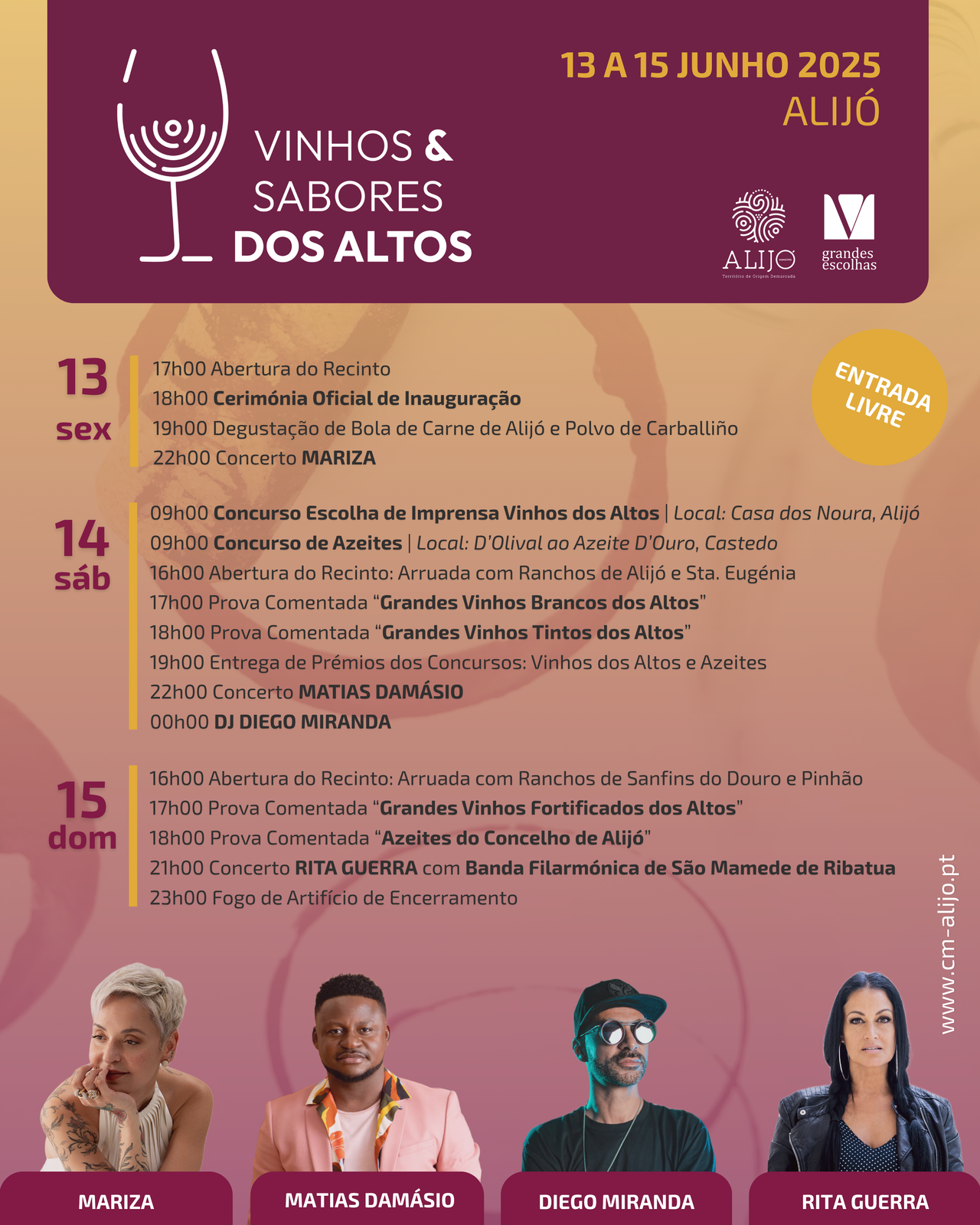 Feira dos Vinhos e Sabores dos Altos celebra o melhor do território com Mariza, Matias Damásio e ...