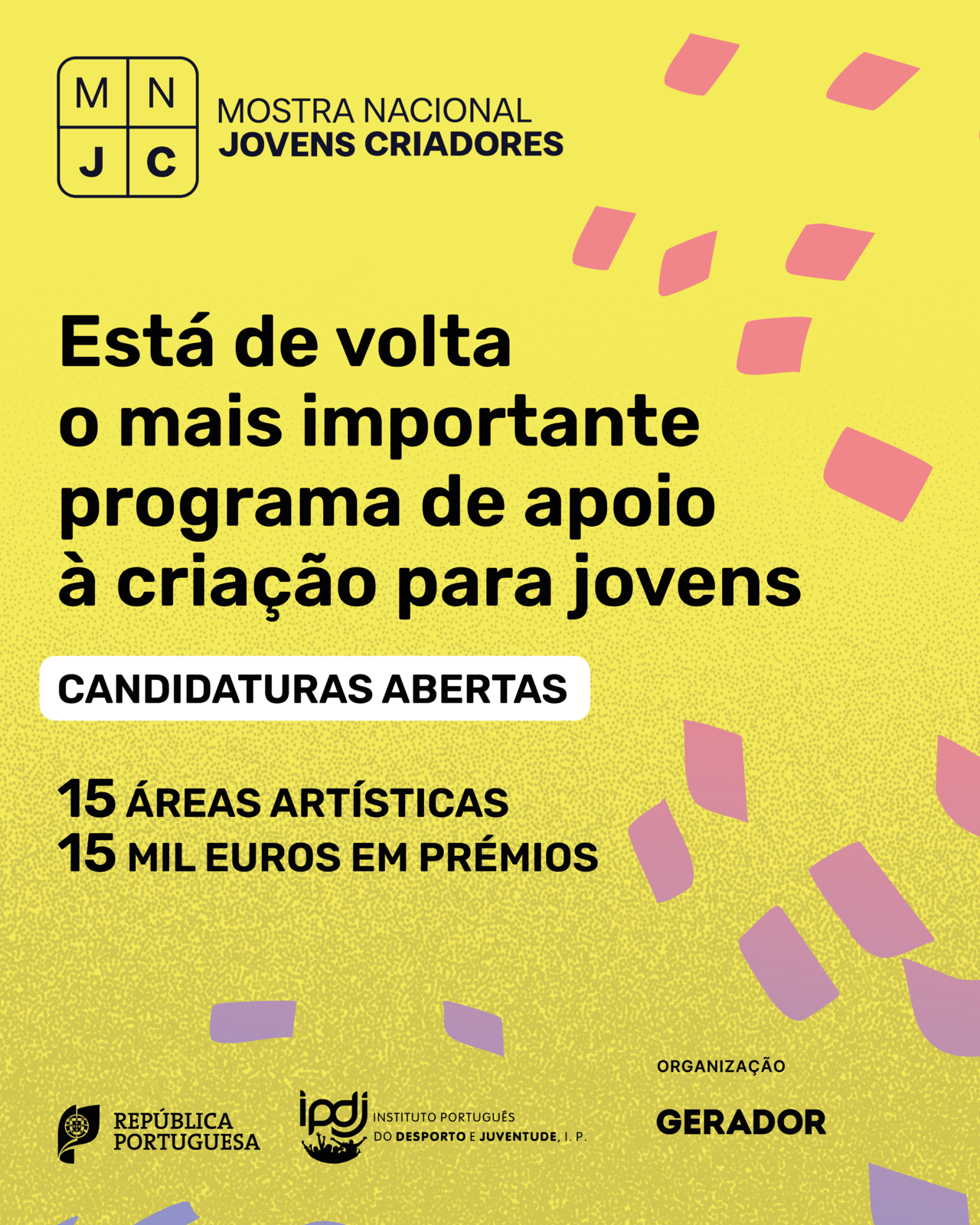 Divulgação externa: Abertas candidaturas para Mostra Nacional Jovens Criadores