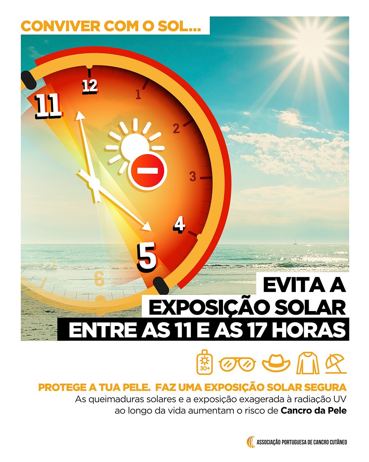 Campanha de sensibilização para redução do risco do cancro de pele